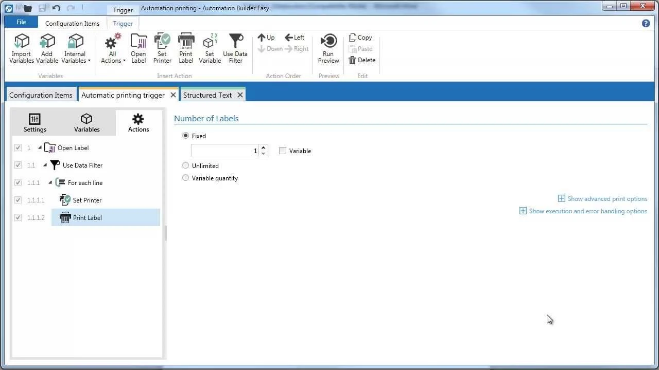NiceLabel Automation Easy Builder