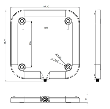 A5020 UHF RFID天線尺寸規格