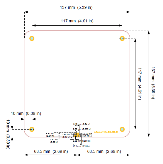 AA-P11 UHF RFID 天線尺寸