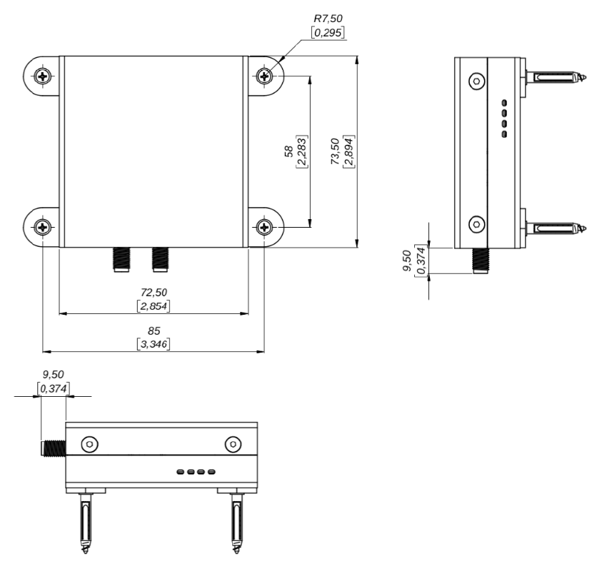 AR10 UHF RFID Reader 大小
