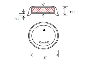 RA500M 鋼瓶專用 UHF RFID Tag 尺寸